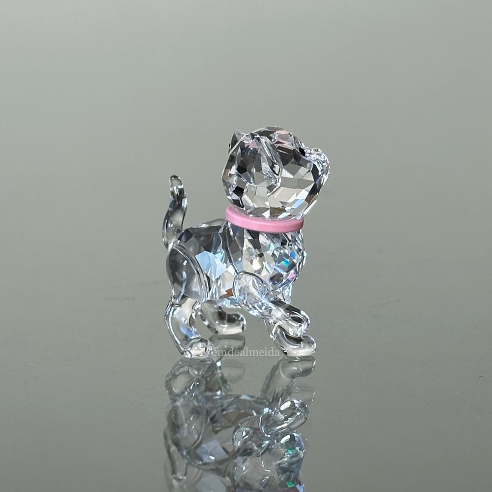 SOLD - Swarovski Crystal Kitten Standing With Pink Collar Figurine Cat 1193537 - Picture 4 of 10